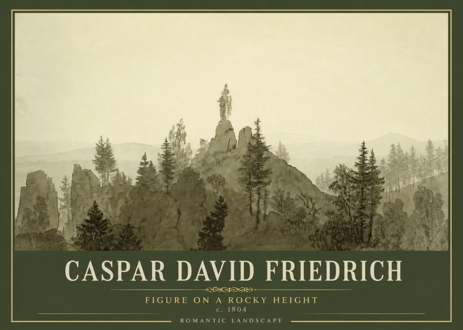 Caspar David Friedrich Figure on a Rocky Height No4 - Poszter