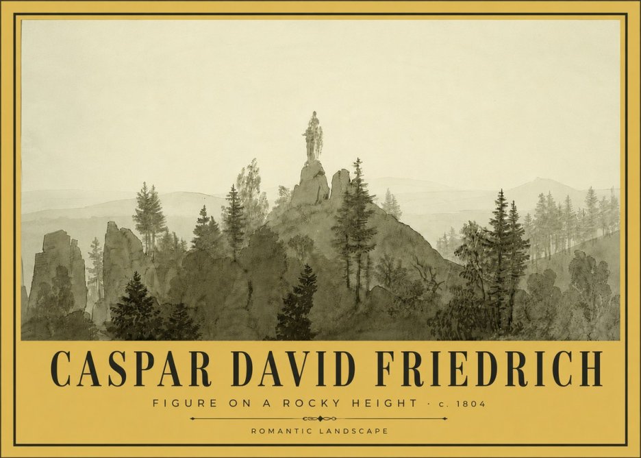 Caspar David Friedrich Figure on a Rocky Height No5 - Poszter