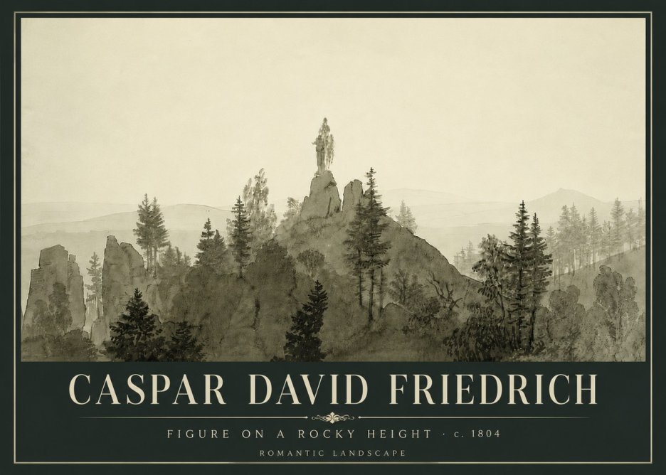 Caspar David Friedrich Figure on a Rocky Height No6 - Poszter