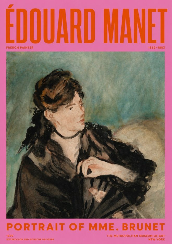 Édouard Manet Portrait of Mme. Brunet No2 - Poszter
