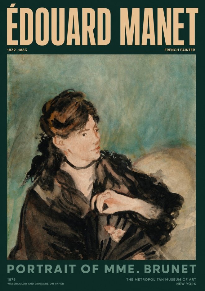 Édouard Manet Portrait of Mme. Brunet No3 - Poszter
