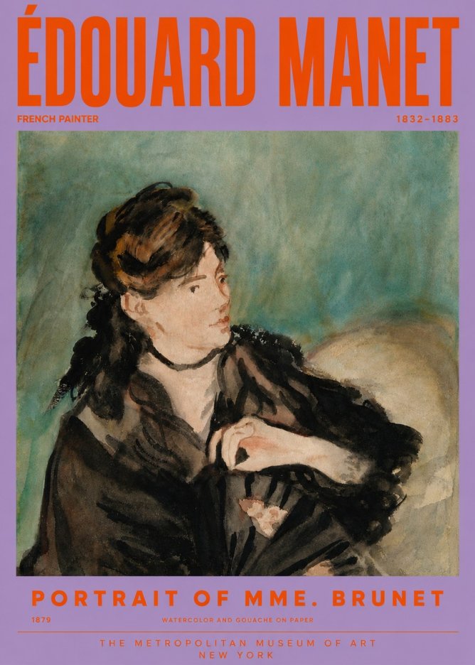 Édouard Manet Portrait of Mme. Brunet No6 - Poszter