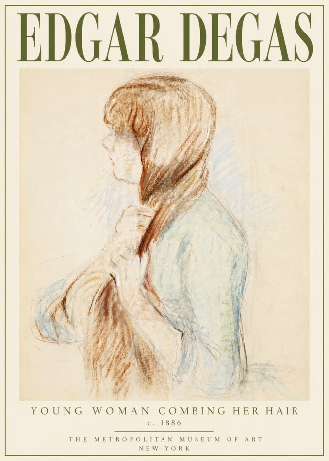 Edgar Degas Young Woman Combing Her Hair No4 - Poszter