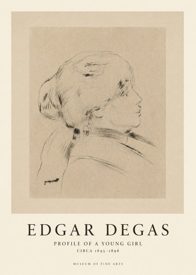 Edgar Degas Profile of a Young Girl No1 - Poszter