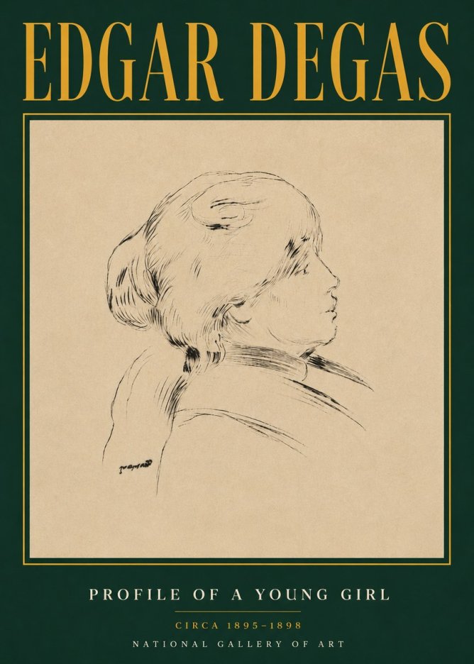 Edgar Degas Profile of a Young Girl No4 - Poszter