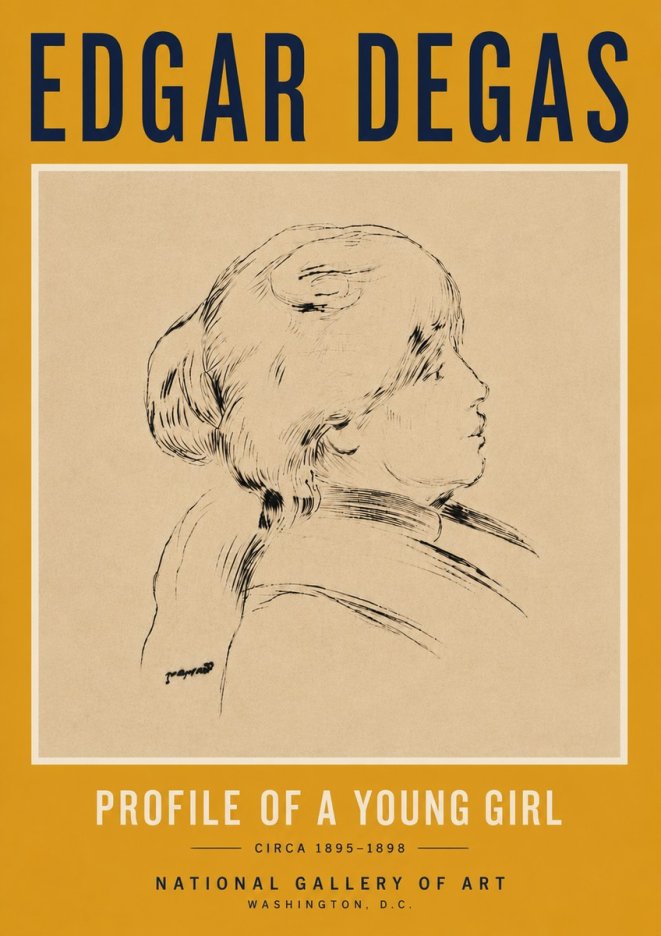 Edgar Degas Profile of a Young Girl No6 - Poszter