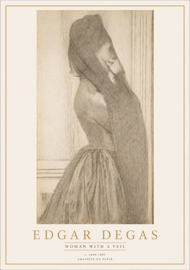 Edgar Degas Woman with a Veil No1 - Poszter
