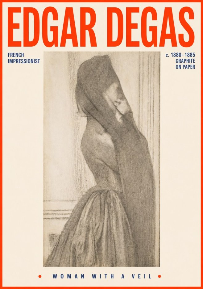 Edgar Degas Woman with a Veil No4 - Poszter