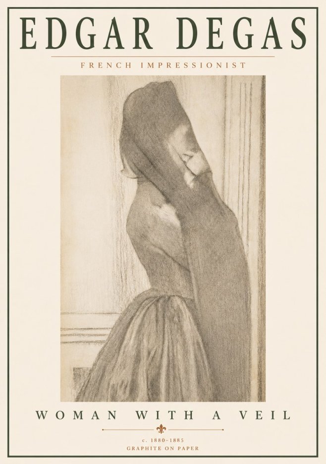 Edgar Degas Woman with a Veil No6 - Poszter