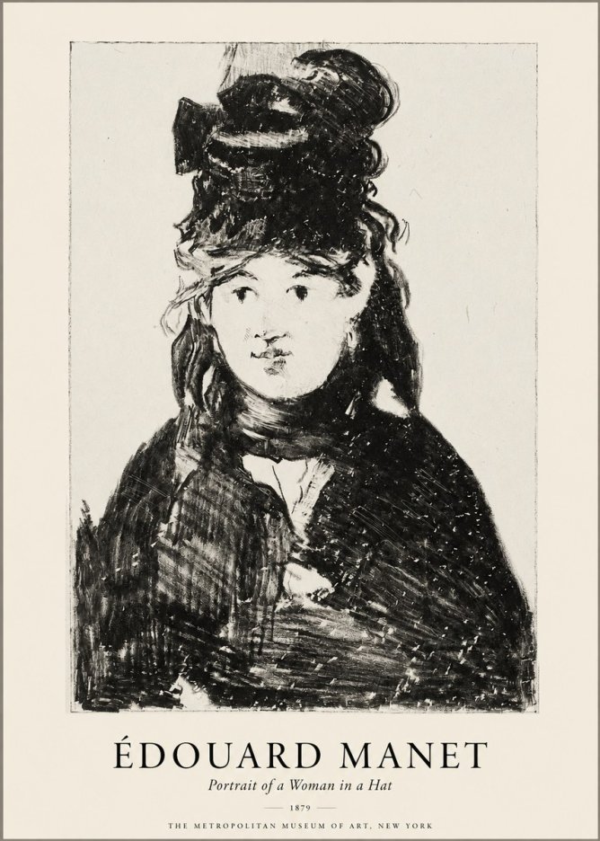 Édouard Manet Portrait of a Woman in a Hat No1 - Poszter