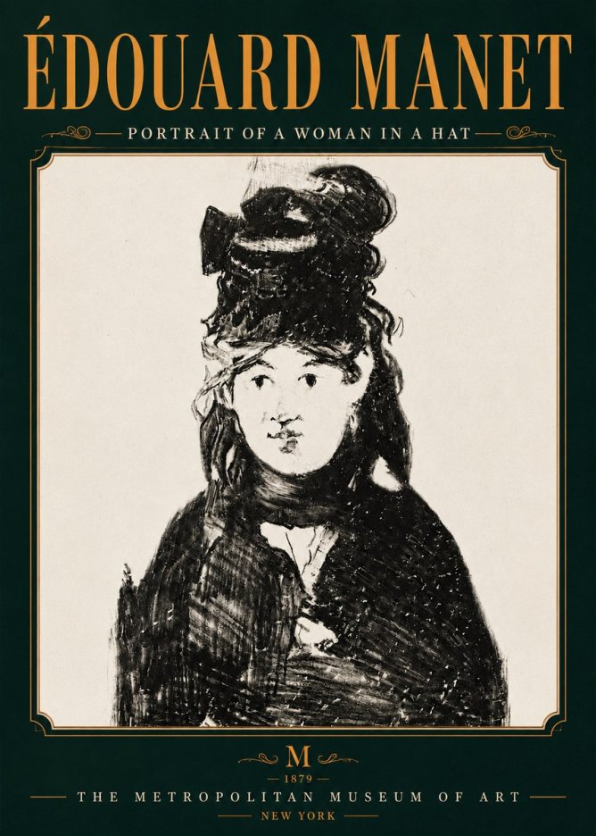 Édouard Manet Portrait of a Woman in a Hat No6 - Poszter