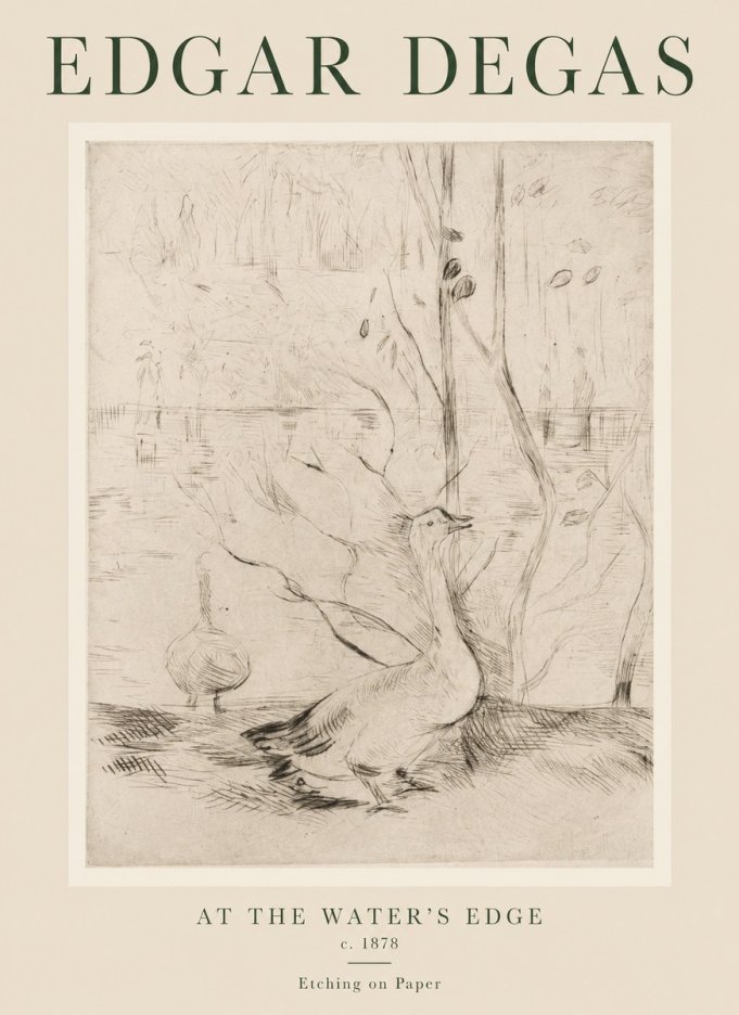 Edgar Degas At the Water's Edge No1 - Poszter