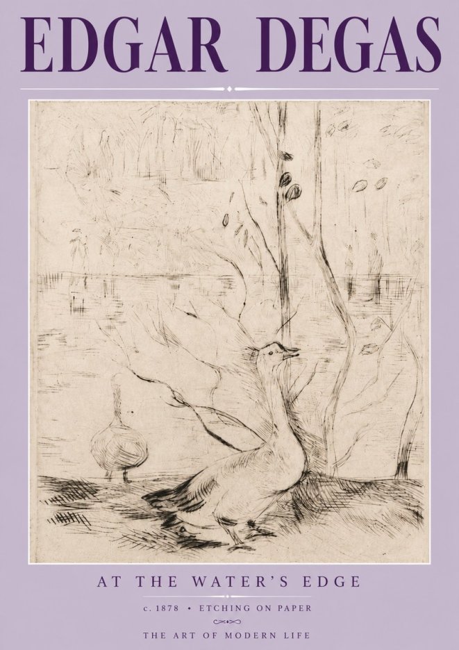 Edgar Degas At the Water's Edge No3 - Poszter