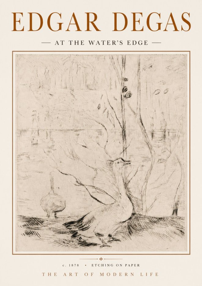 Edgar Degas At the Water's Edge No5 - Poszter