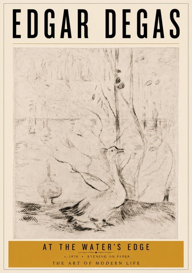 Edgar Degas At the Water's Edge No6 - Poszter