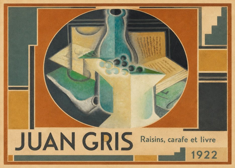 Juan Gris Raisins, Carafe Et Livre No1 - Poszter
