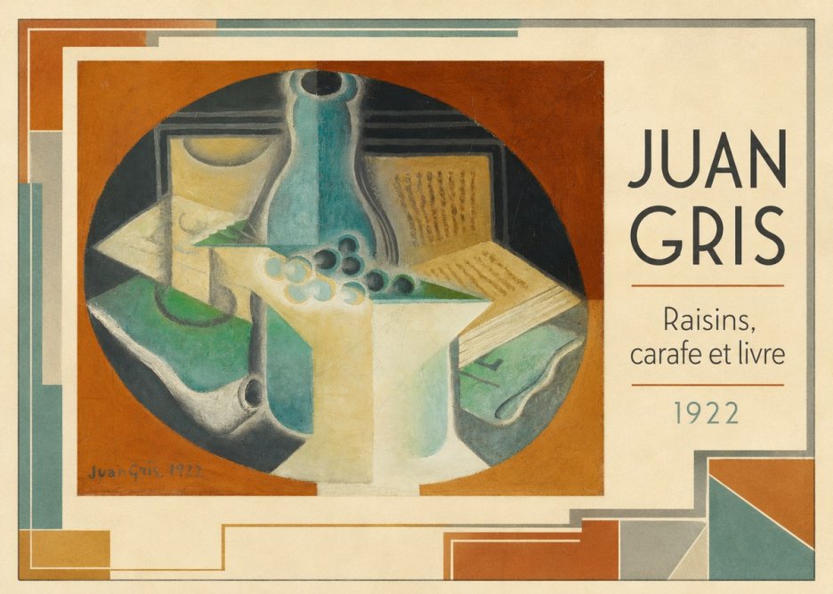 Juan Gris Raisins, Carafe Et Livre No5 - Poszter