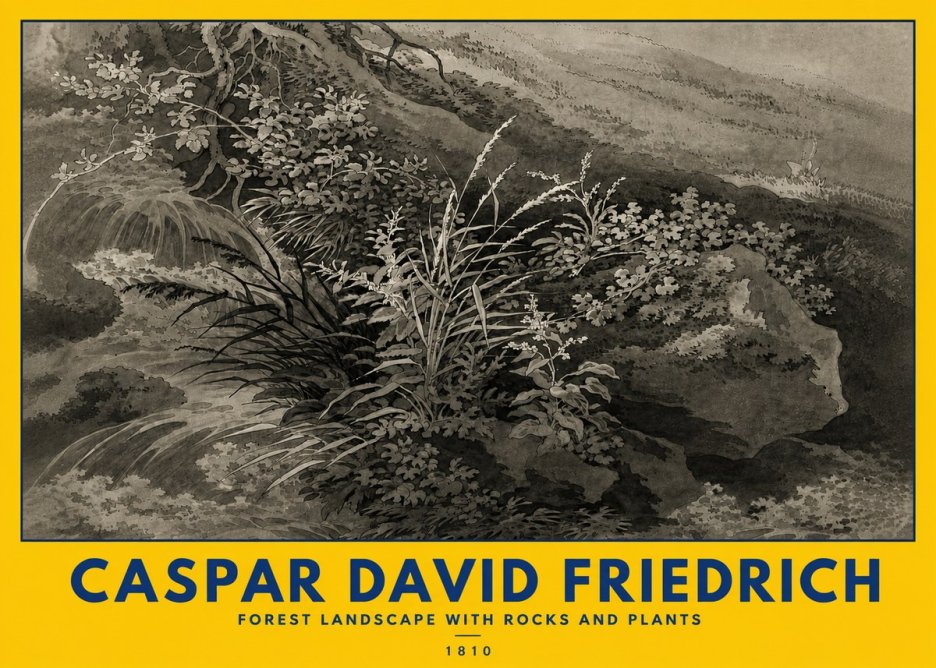 Caspar David Friedrich Forest Landscape with Rocks and Plants No5 - Poszter