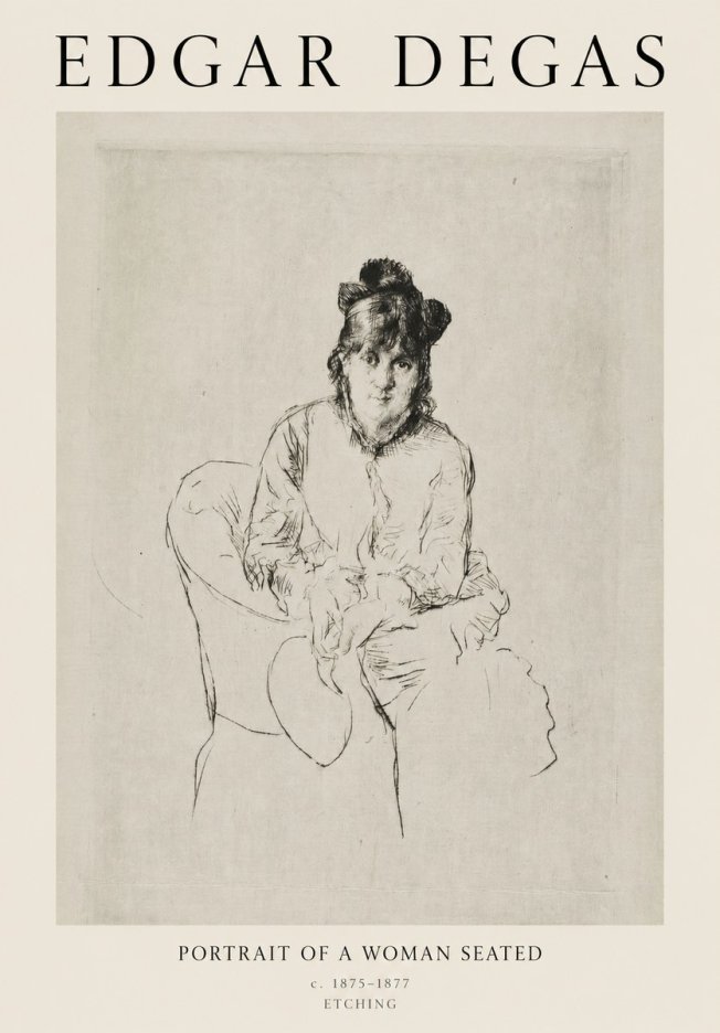 Edgar Degas Portrait of a Woman Seated No1 - Poszter