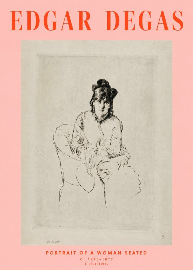 Edgar Degas Portrait of a Woman Seated No2 - Poszter