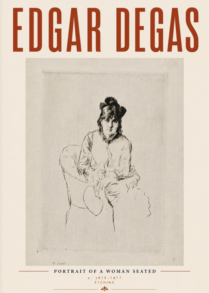 Edgar Degas Portrait of a Woman Seated No6 - Poszter