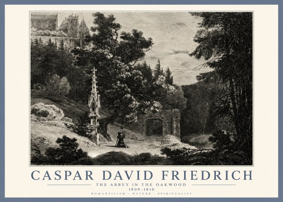 Caspar David Friedrich The Abbey in the Oakwood No3 - Poszter