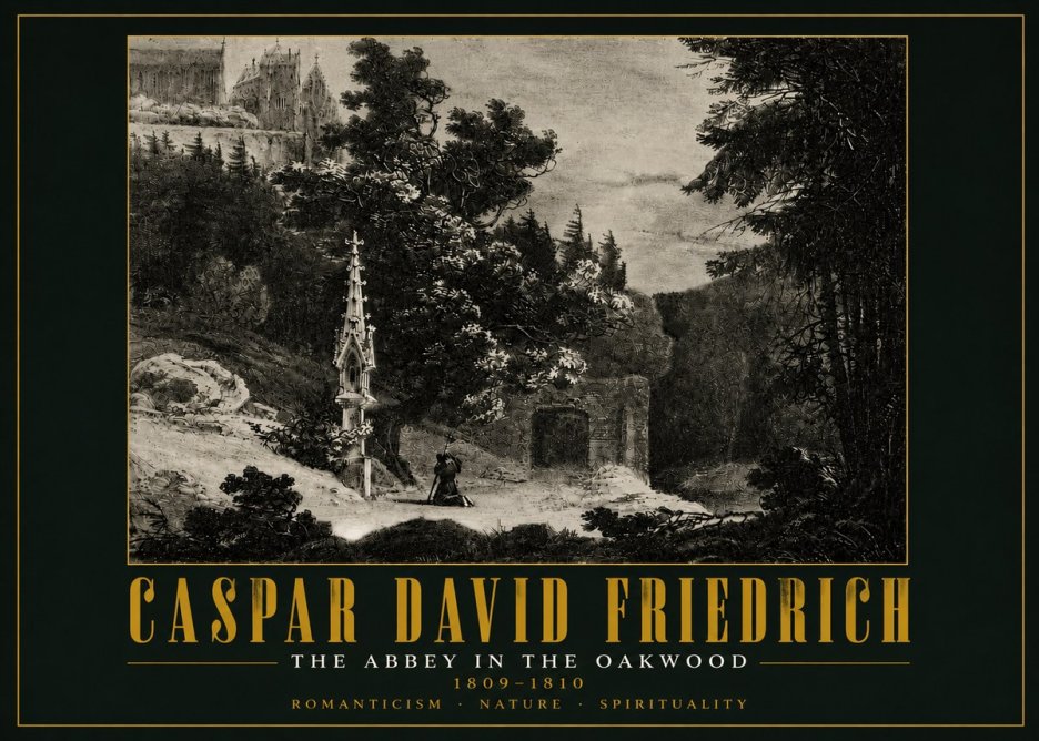 Caspar David Friedrich The Abbey in the Oakwood No5 - Poszter