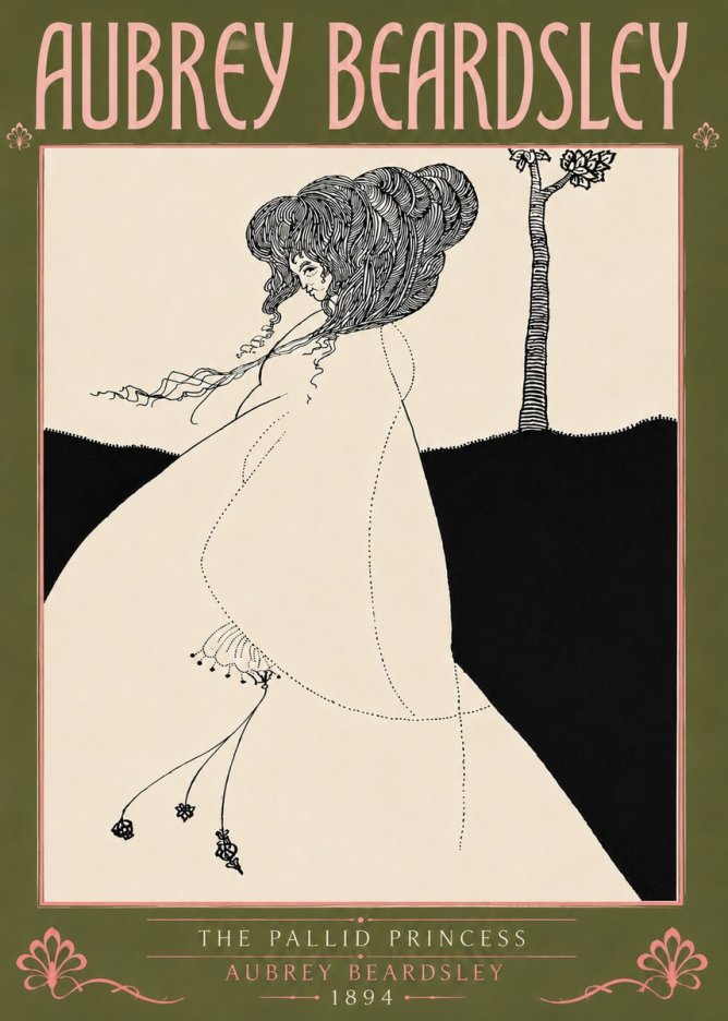 Aubrey Beardsley The Pallid Princess No5 - Poszter