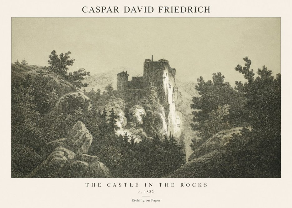 Caspar David Friedrich The Castle in the Rocks No1 - Poszter