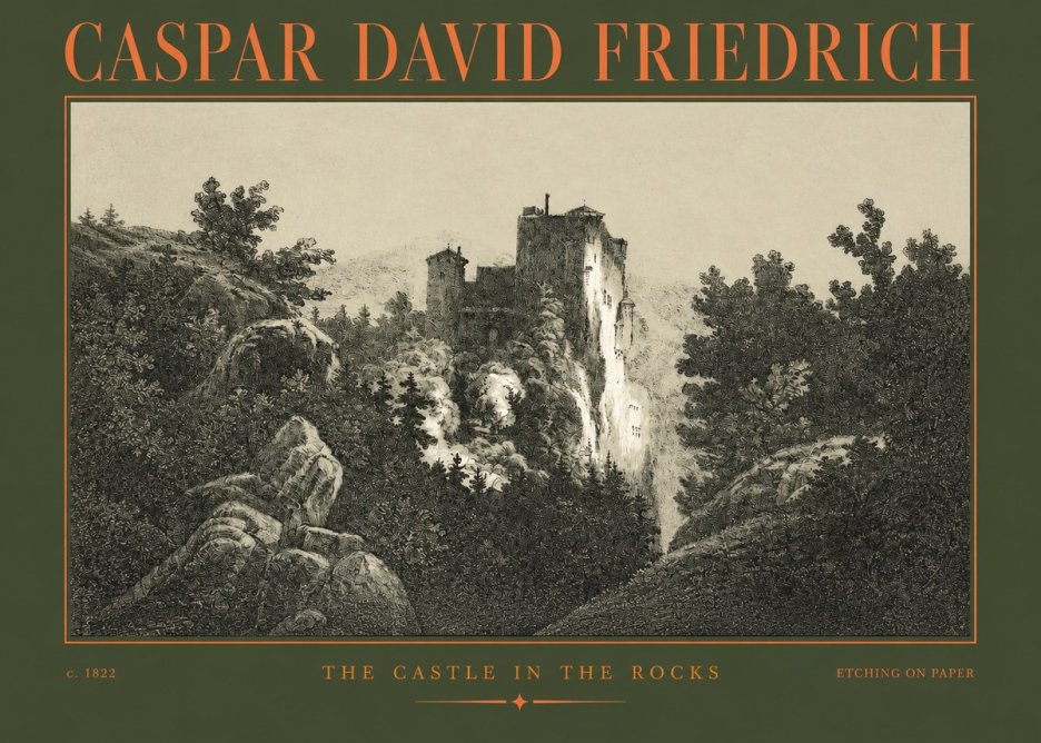 Caspar David Friedrich The Castle in the Rocks No2 - Poszter
