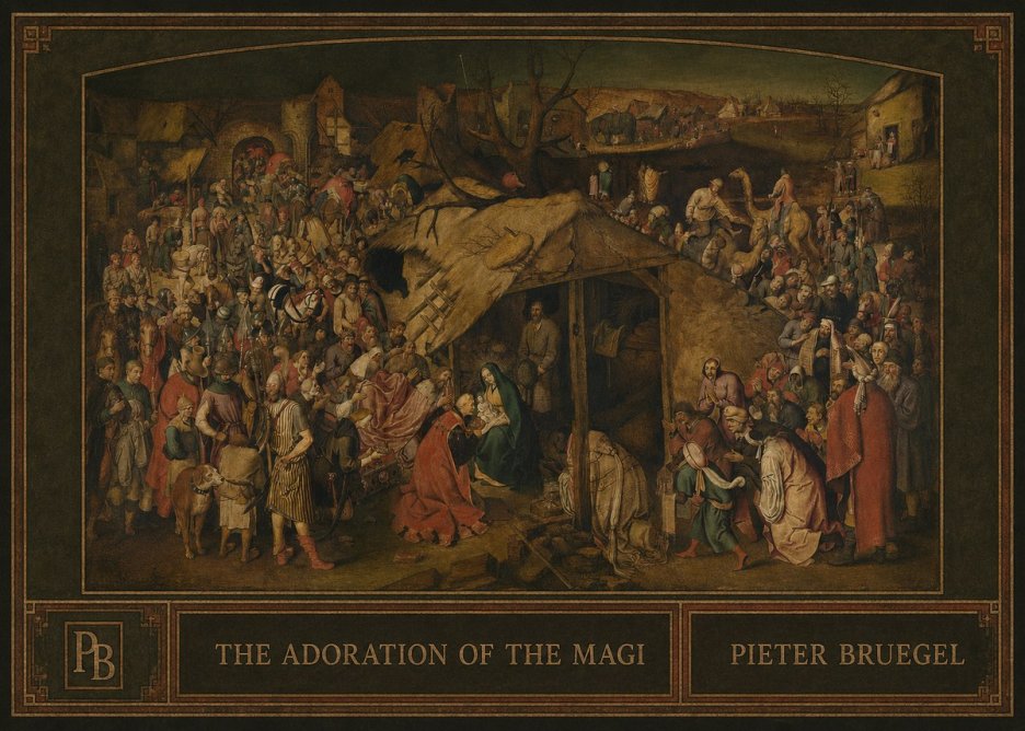 Pieter Bruegel The Adoration of the Magi No4 - Poszter