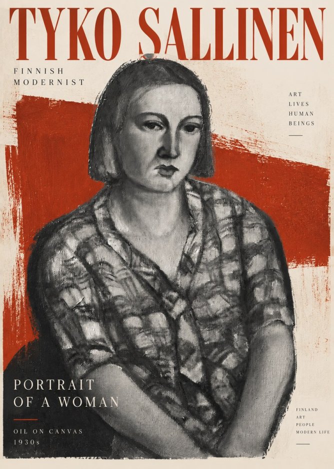 Tyko Sallinen Portrait of a Woman I No2 - Poszter