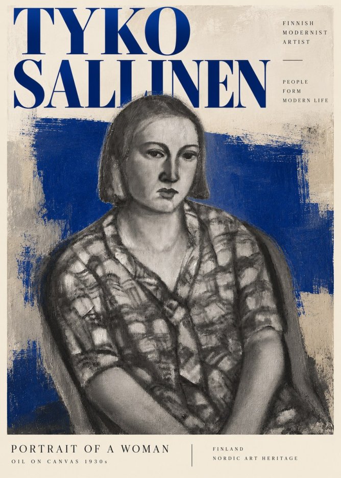 Tyko Sallinen Portrait of a Woman I No4 - Poszter
