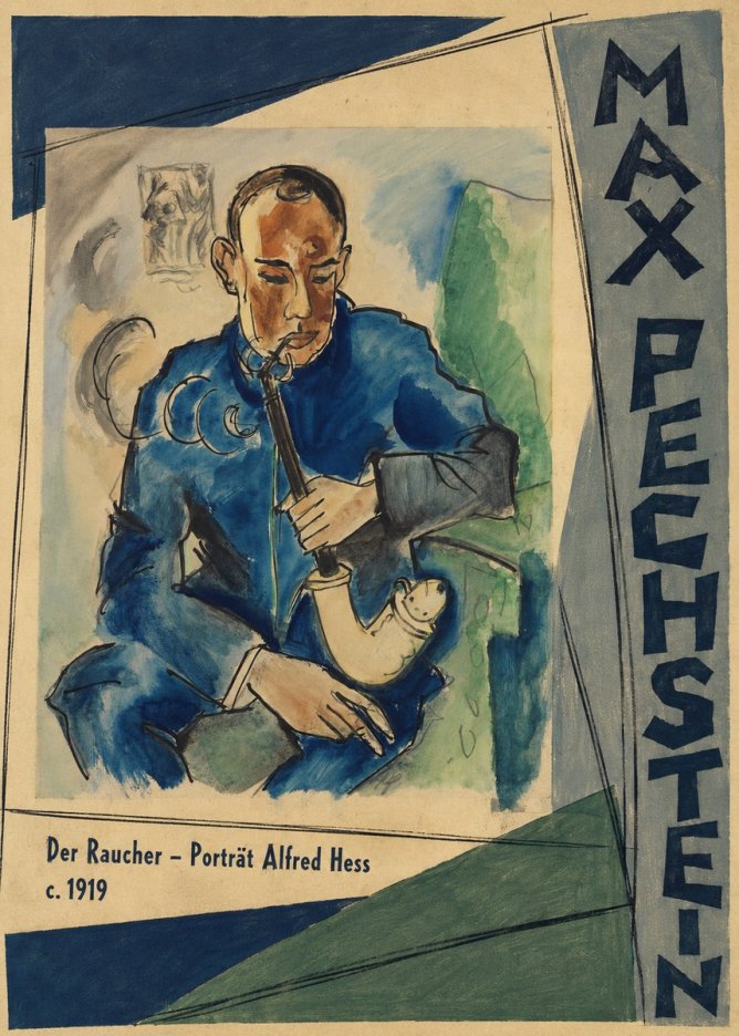 Max Pechstein Der Raucher – Porträt Alfred Hess No3 - Poszter