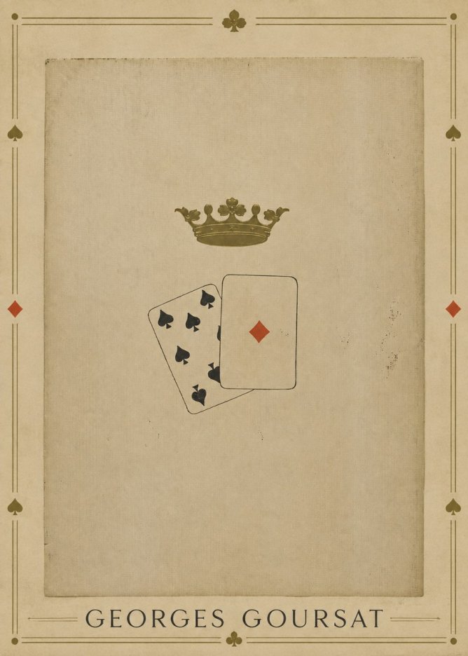Georges Goursat Crown and Playing Cards No1 - Poszter
