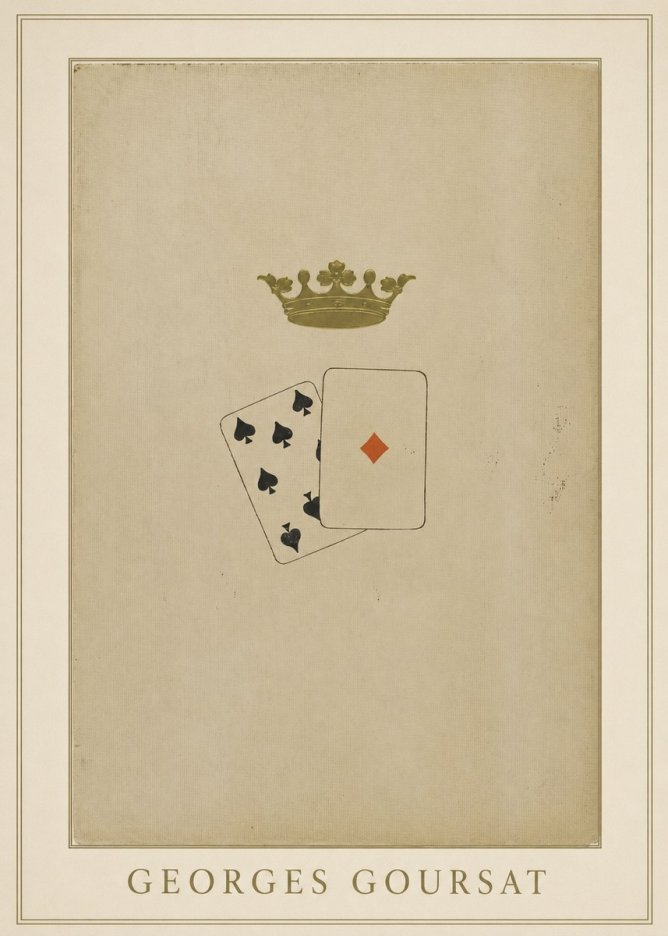 Georges Goursat Crown and Playing Cards No3 - Poszter