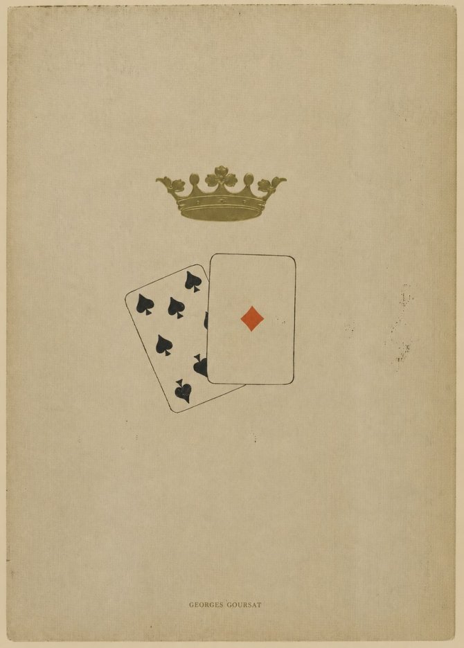 Georges Goursat Crown and Playing Cards No6 - Poszter