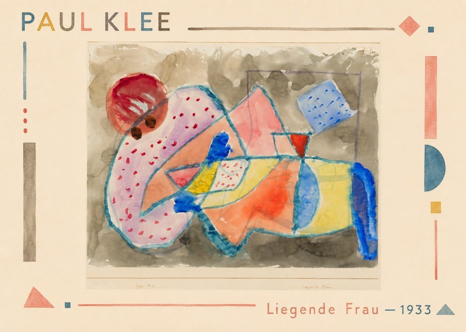 Paul Klee Liegende Frau - 1933 No1 - Poszter