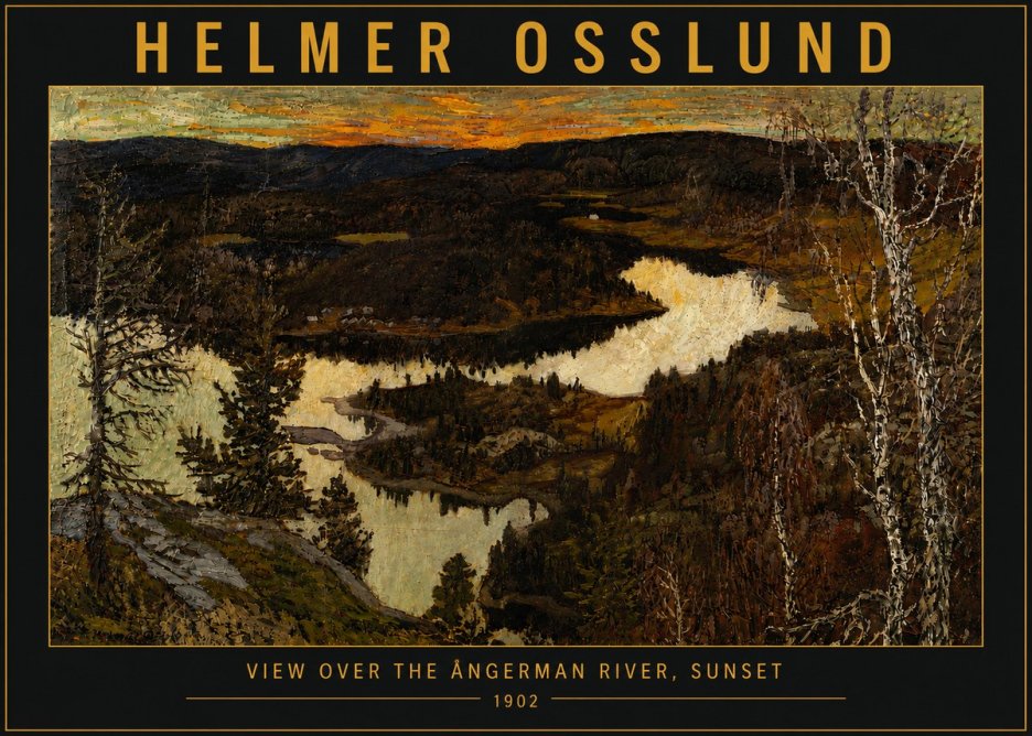 Helmer Osslund View over the Angerman River, Sunset No5 - Poszter