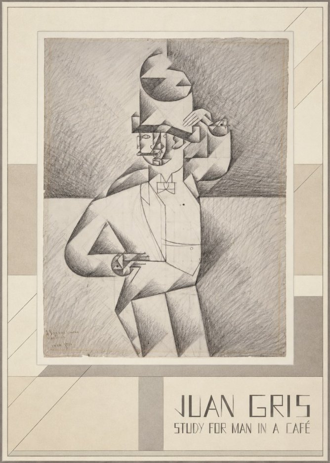 Juan Gris Study for Man in a Café No3 - Poszter