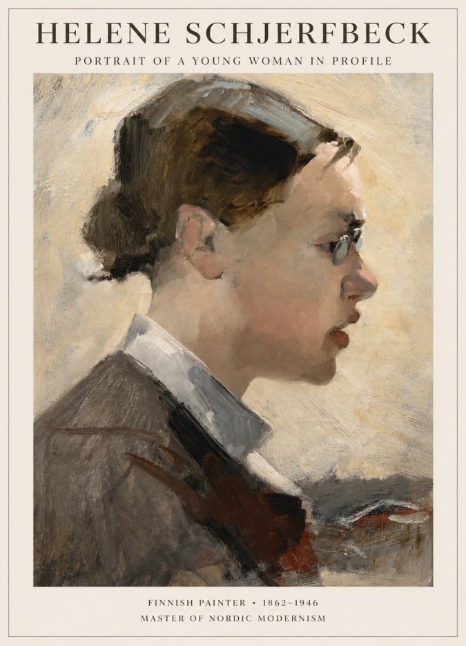 Helene Schjerfbeck Portrait of a Young Woman in Profile No1 - Poszter