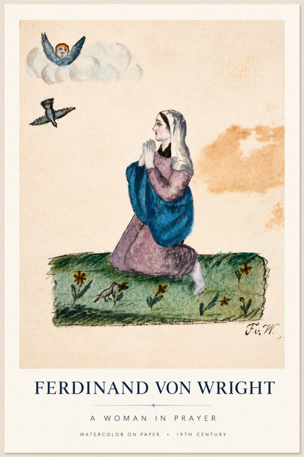 Ferdinand von Wright A Woman in Prayer No1 - Poszter