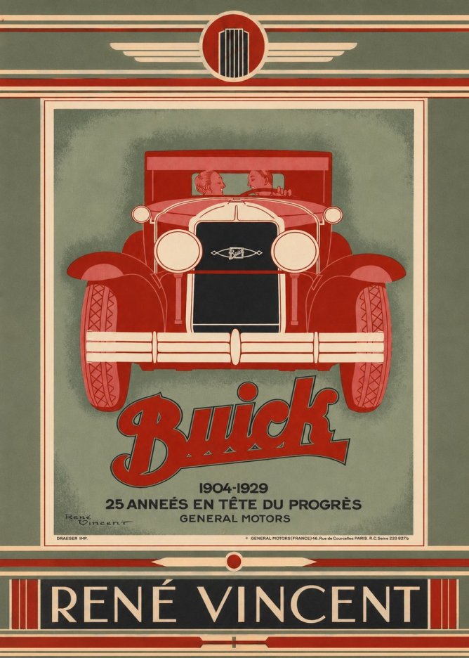 René Vincent Buick - 25 Années En Tête Du Progrès No4 - Poszter