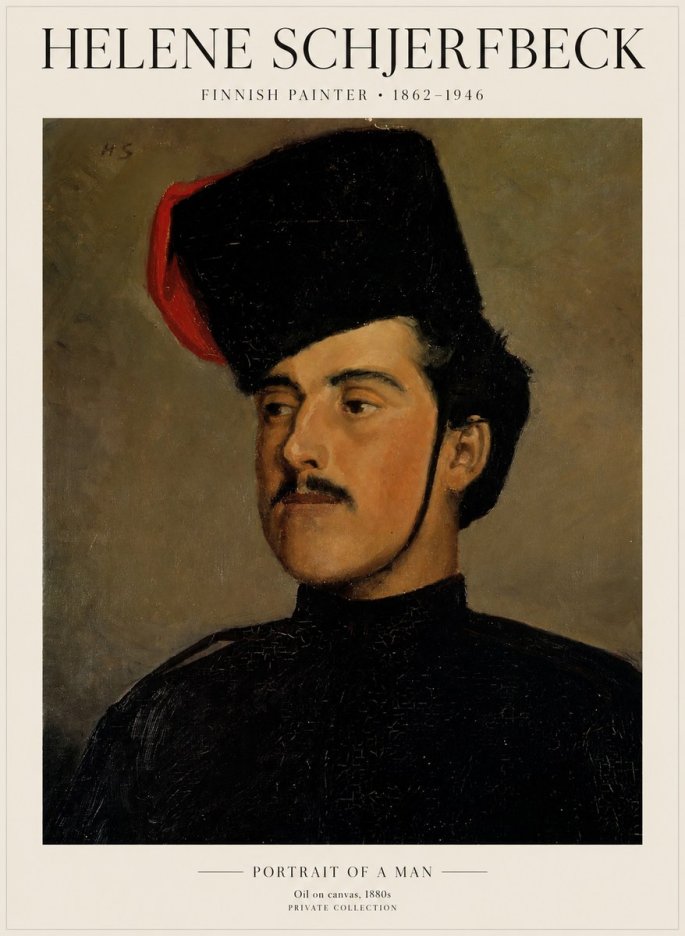 Helene Schjerfbeck Portrait of a Man II No1 - Poszter