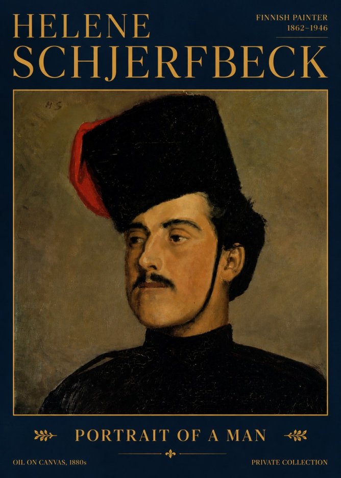 Helene Schjerfbeck Portrait of a Man II No4 - Poszter