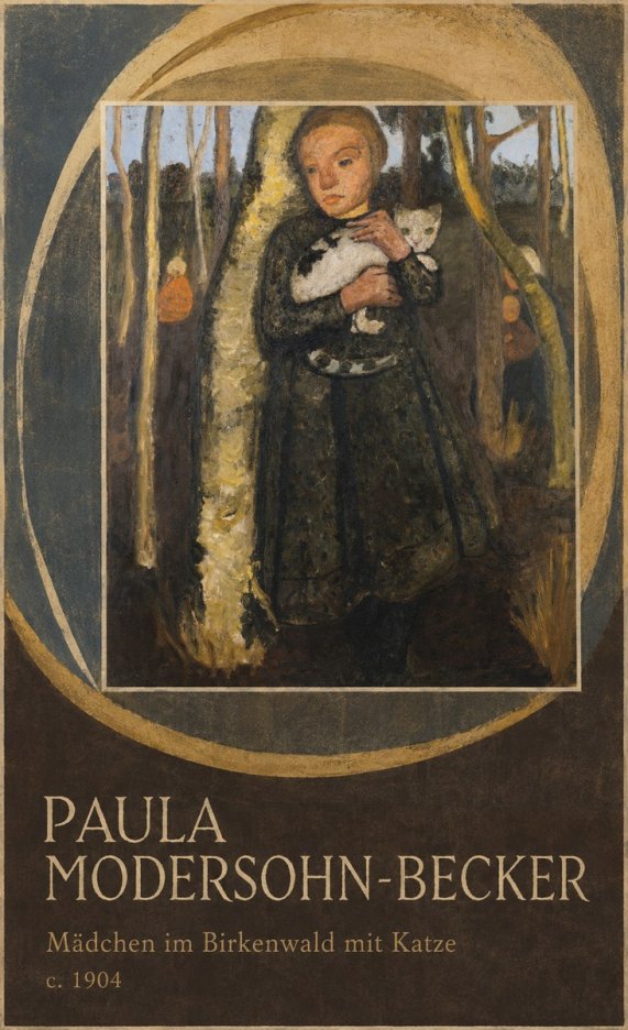 Paula Modersohn-Becker Mädchen Im Birkenwald Mit Katze No5 - Poszter