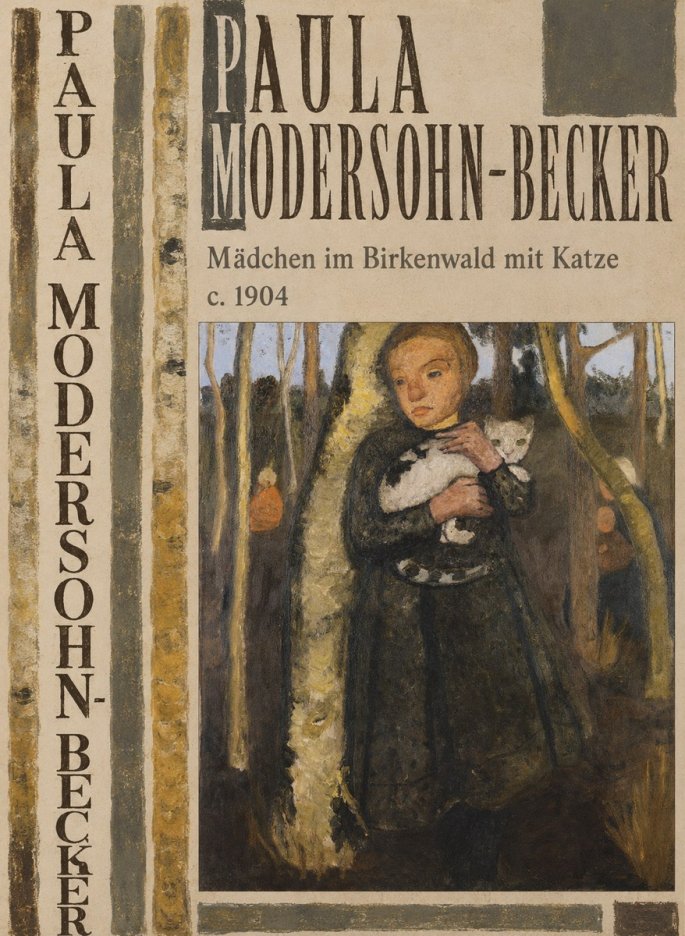 Paula Modersohn-Becker Mädchen Im Birkenwald Mit Katze No6 - Poszter