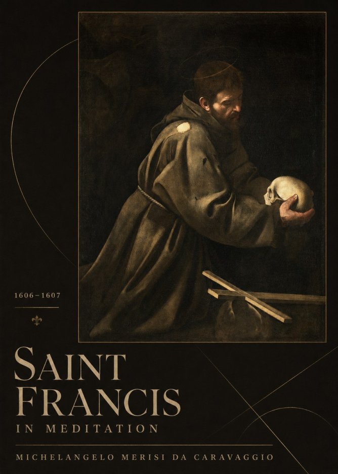 Michelangelo Merisi da Caravaggio Saint Francis in Meditation I No3 - Poszter