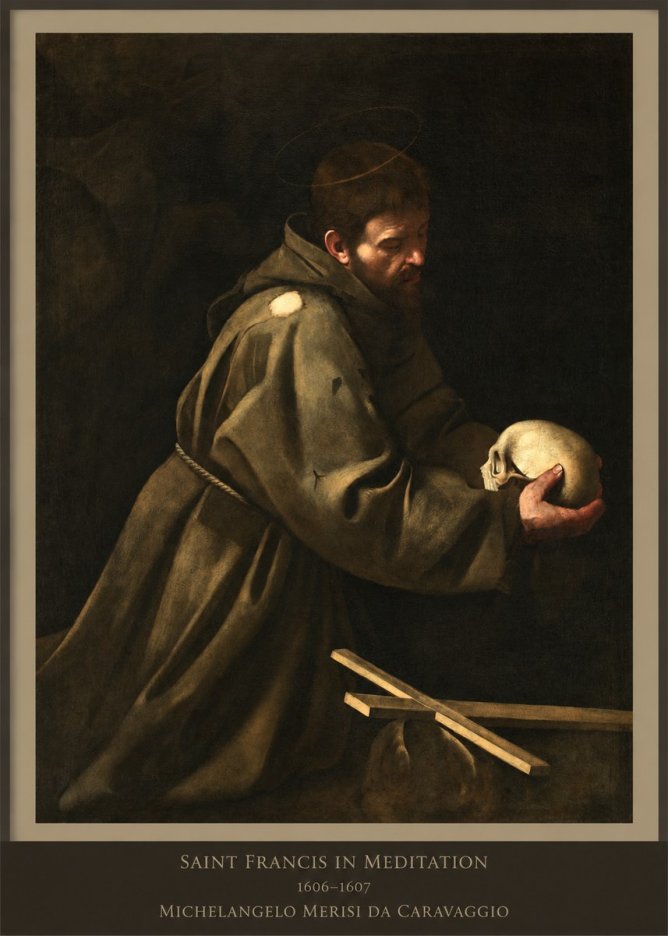 Michelangelo Merisi da Caravaggio Saint Francis in Meditation I No6 - Poszter