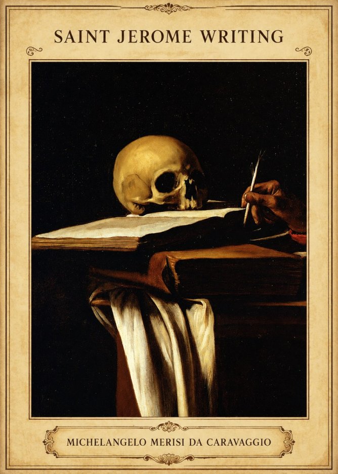 Michelangelo Merisi da Caravaggio Saint Jerome Writing III No5 - Poszter